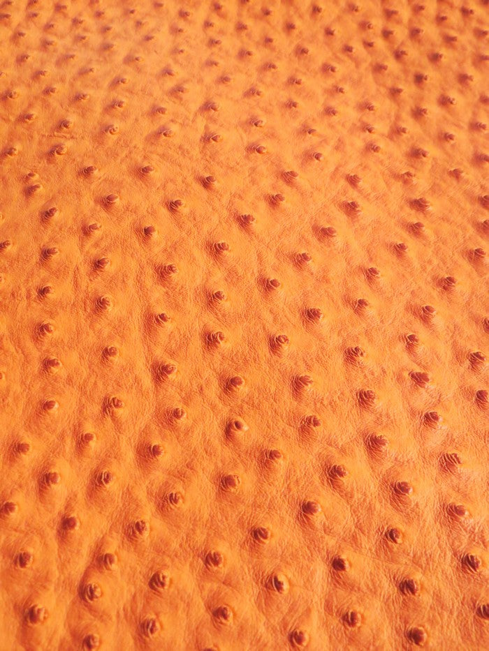Orange Classic Ostrich Upholstery Vinyl Fabric / Sold By The Yard
