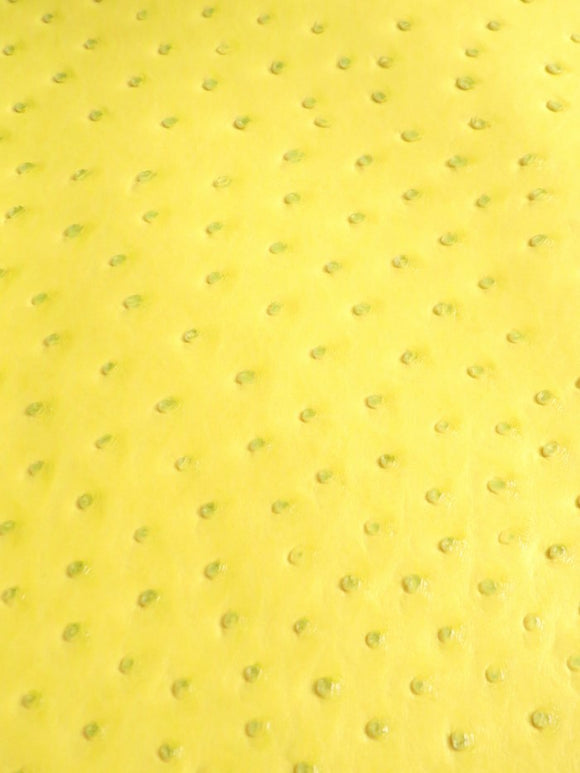 Neon Yellow Classic Ostrich Upholstery Vinyl Fabric / By The Roll - 30 Yards
