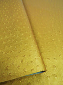 Metallic Gold Classic Ostrich Upholstery Vinyl Fabric / By The Roll - 30 Yards-4