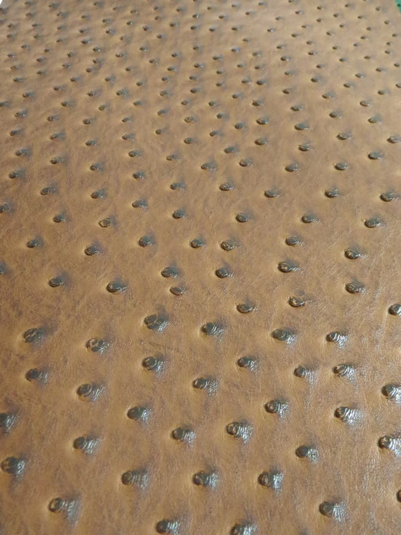 Brown Classic Ostrich Upholstery Vinyl Fabric / By The Roll - 30 Yards