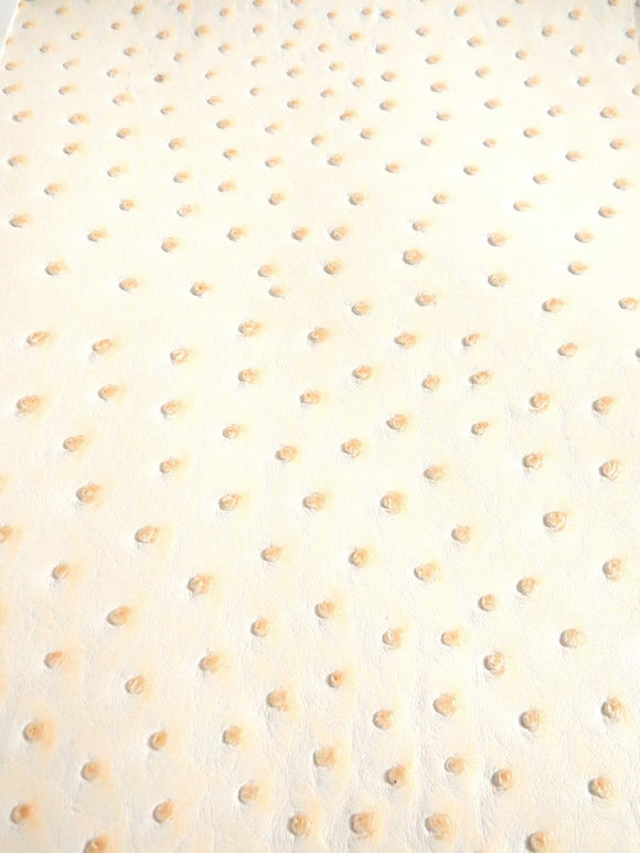 Cream Classic Ostrich Upholstery Vinyl Fabric / By The Roll - 30 Yards