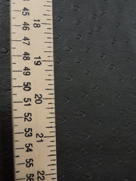 Black Vinyl Embossed Ostrich Fabric / Sold By The Yard Closeout!! - 0