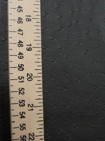 Black Vinyl Embossed Ostrich Fabric / Sold By The Yard Closeout!! - 0