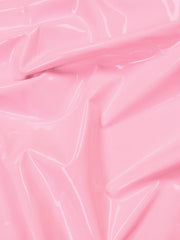 Glossy Stretch Fetish Patent Vinyl Spandex Fabric / Pink / Sold By The Yard