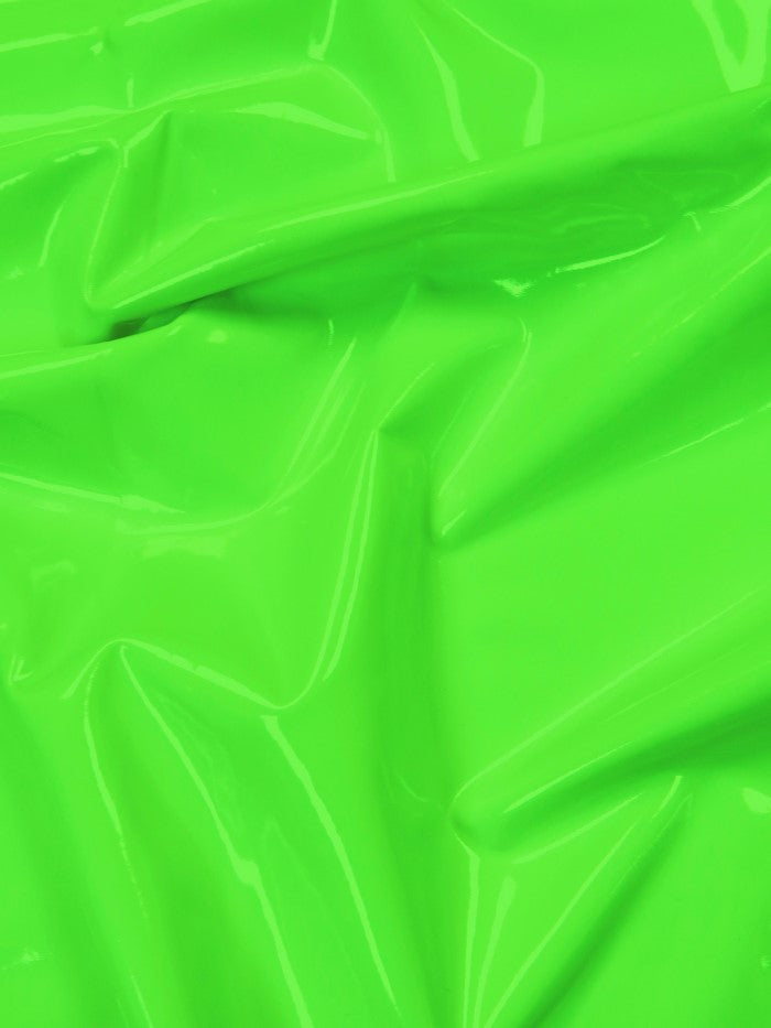 Glossy Stretch Fetish Patent Vinyl Spandex Fabric / Neon Green / Sold By The Yard