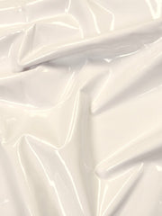 Glossy Stretch Fetish Patent Vinyl Spandex Fabric / White / Sold By The Yard