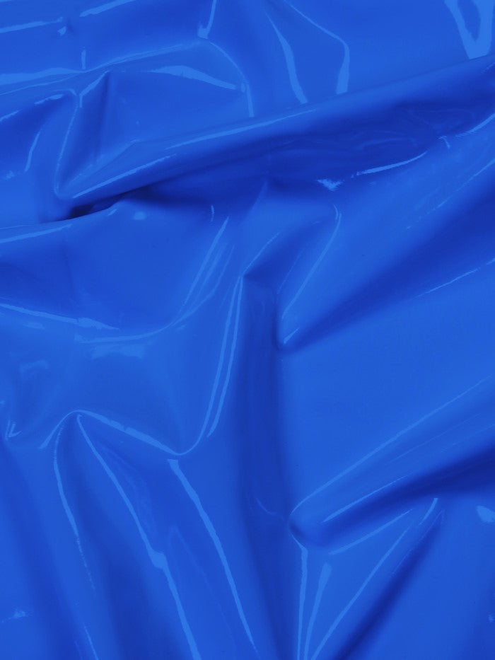 Glossy Stretch Fetish Patent Vinyl Spandex Fabric / Royal Blue / Sold By The Yard