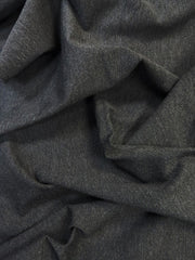 Ponte De Roma Jersey Knit Spandex Fabric / Heather Charcoal / Sold By The Yard