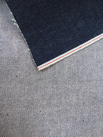 INDIGO JAPANESE SELVEDGE DENIM - RED/WHITE TICKER 14OZ (SKU TN-JPDN-540421) - 0