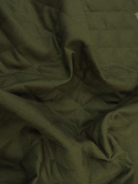 12 oz  Cotton Canvas DOUBLE SIDED BATTING w peach skin fabric - ARMY GREEN/Black
