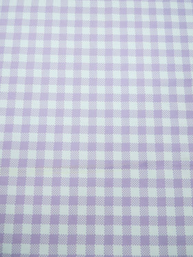 Printed Spandex Fabric – Checkered Lavender