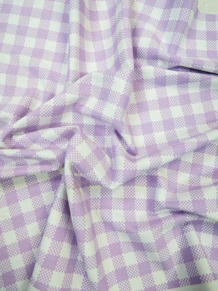 Printed Spandex Fabric – Checkered Lavender