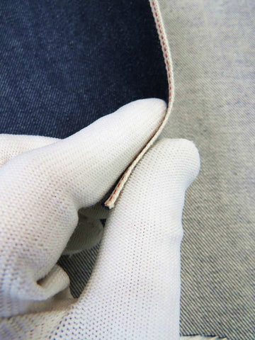 INDIGO USA CONE MILLS SELVEDGE DENIM - WHITE/ RED TICKER (WHITE OAK PLANTS) DEADSTOCK  - 13OZ - 0