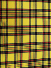 Golden Plaid Poly Poplin Fabric
