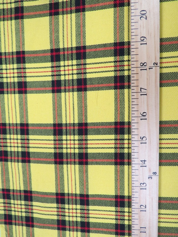 Golden Plaid Poly Poplin Fabric