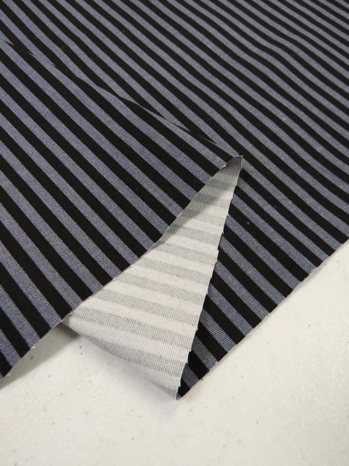 Striped Stretch Twill Fabric
