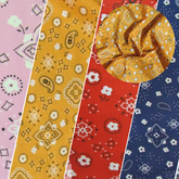 Poly Cotton Printed Fabric Paisley Bandana / Sold By The Yard