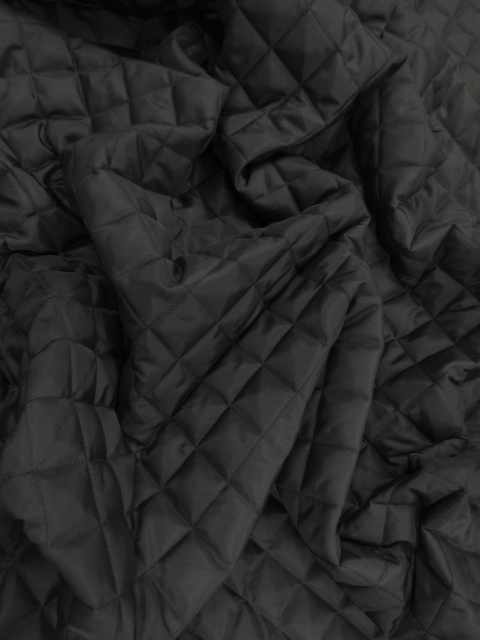 Quilted Polyester Batting Upholstery Fabric / Charcoal / Sold By The Yard