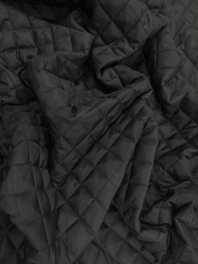 Quilted Polyester Batting Upholstery Fabric / Charcoal / Sold By The Yard