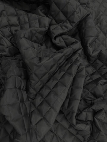 Quilted Polyester Batting Upholstery Fabric / Charcoal / Sold By The Yard