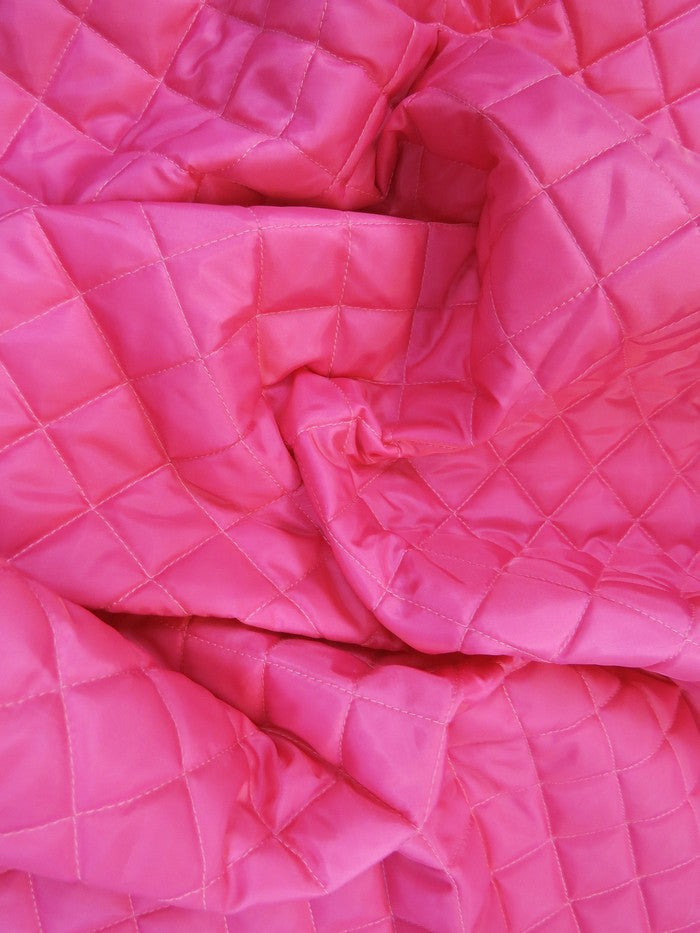 Quilted Polyester Batting Upholstery Fabric / Fuchsia