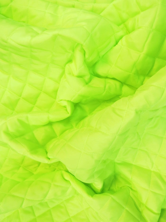 Quilted Polyester Batting Upholstery Fabric / Lime Green