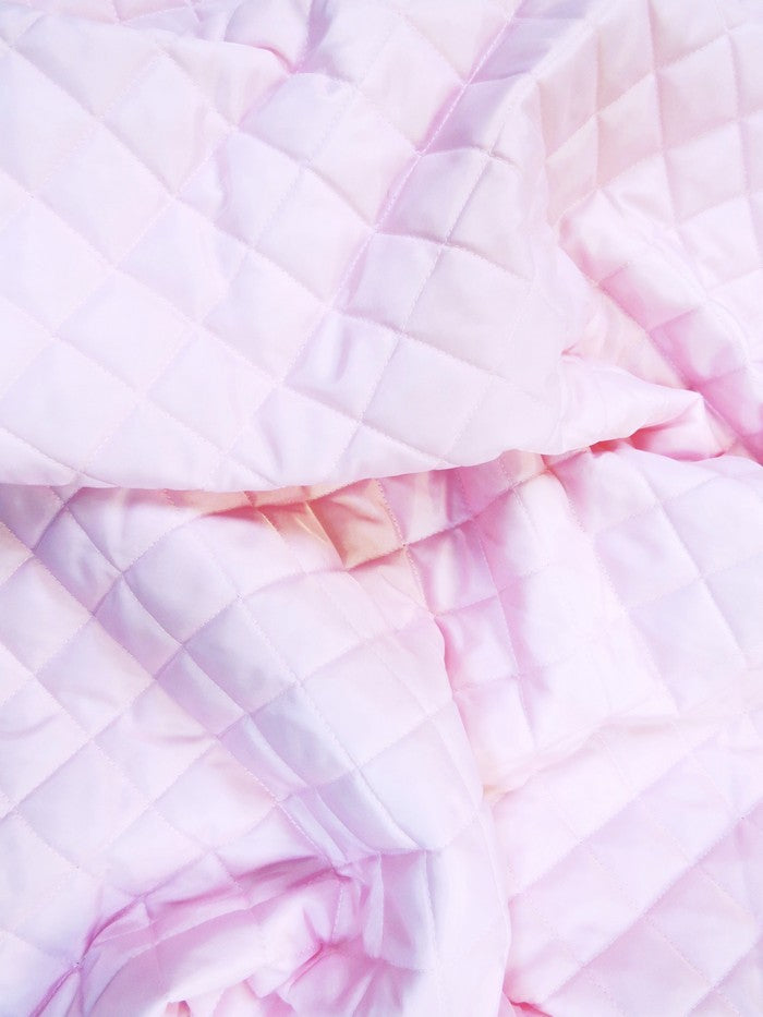 Quilted Polyester Batting Upholstery Fabric / Light Pink