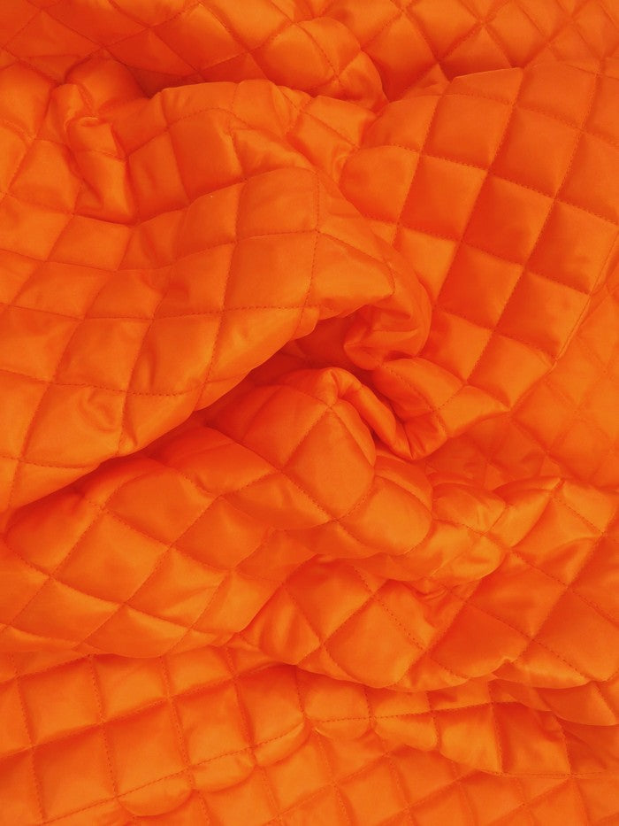 Quilted Polyester Batting Upholstery Fabric / Orange