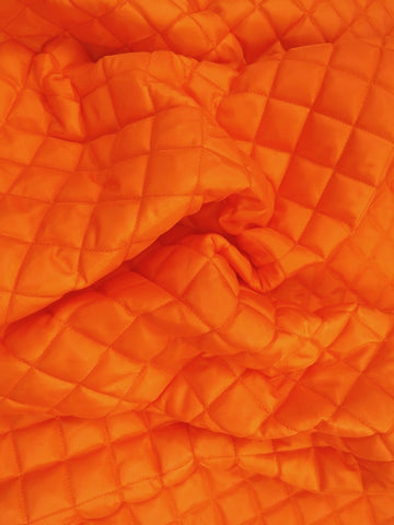 Quilted Polyester Batting Upholstery Fabric / Orange - 0