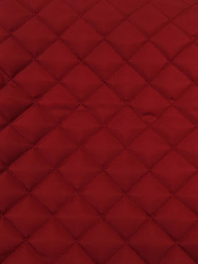 Quilted Polyester Batting Upholstery Fabric / Red / Sold By The Yard