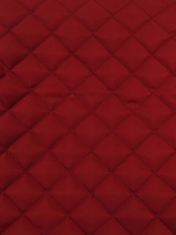 Quilted Polyester Batting Upholstery Fabric / Red / Sold By The Yard