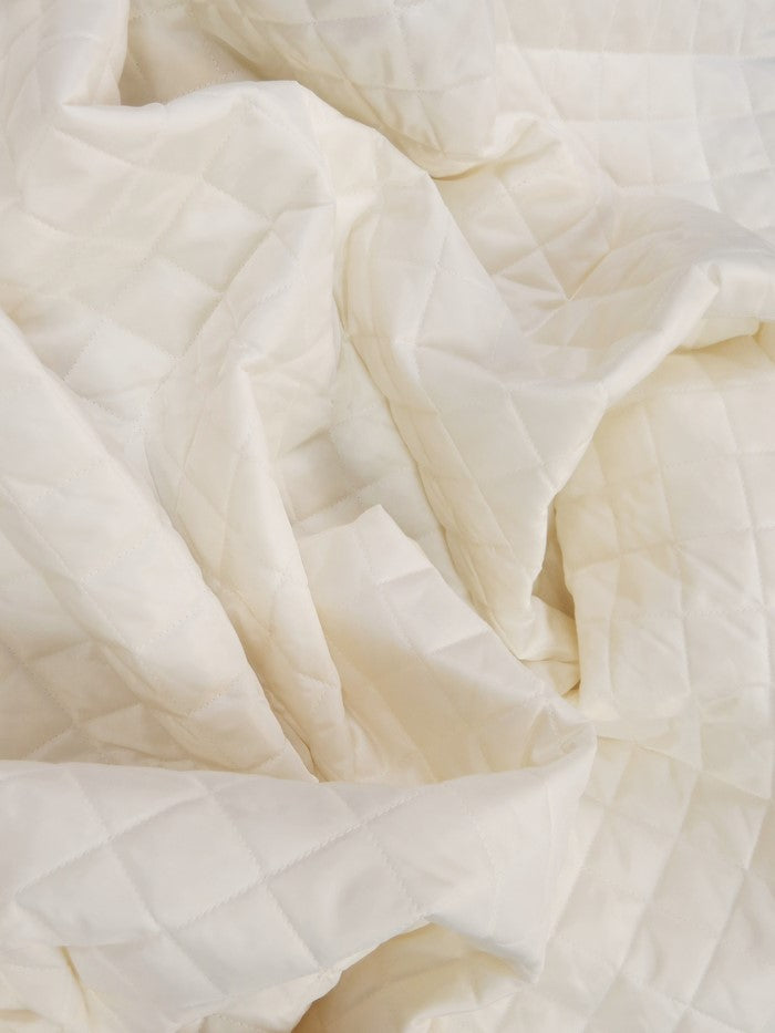 Quilted Polyester Batting Upholstery Fabric / Off-white / Sold By The Yard (Closeout)