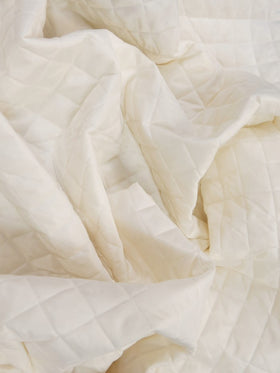 Quilted Polyester Batting Upholstery Fabric / Off-white / Sold By The Yard (Closeout)