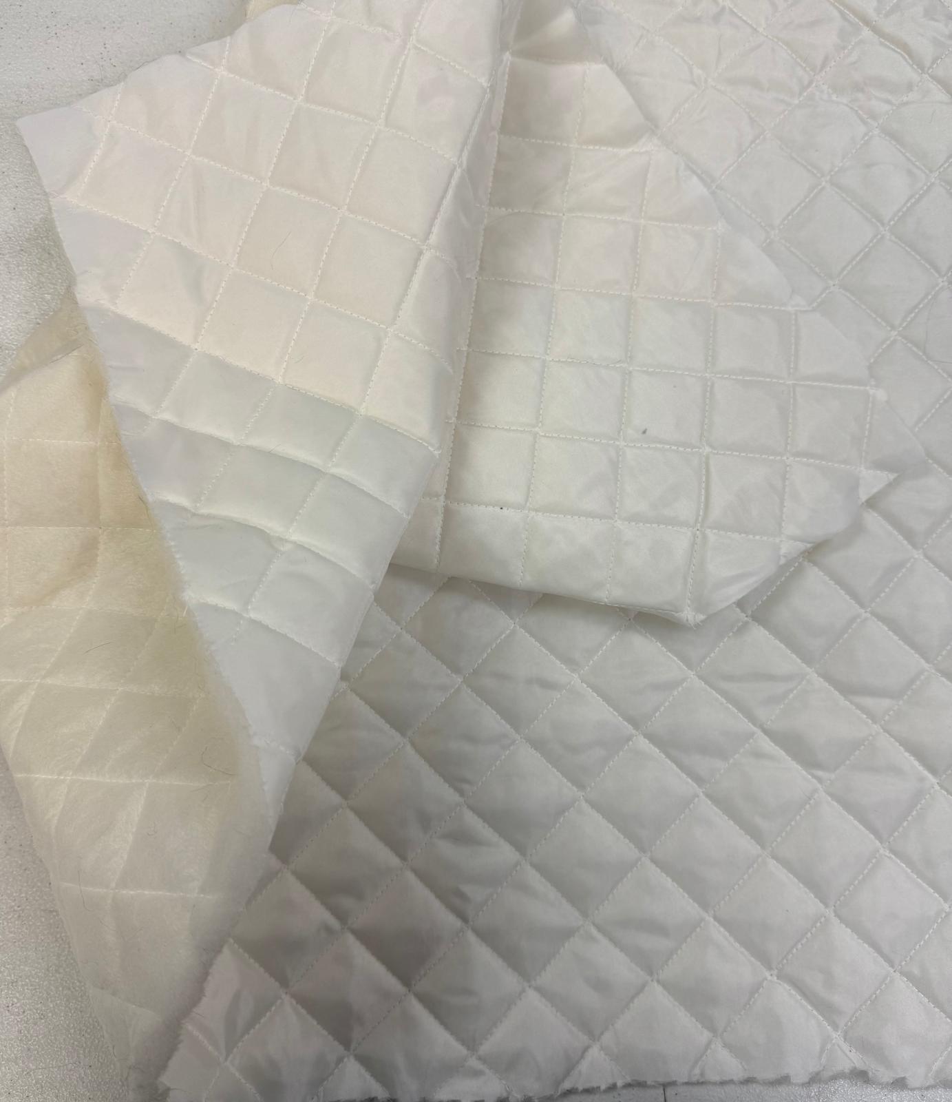 Quilted Polyester Batting Upholstery Fabric / Off-white / Sold By The Yard (Closeout)