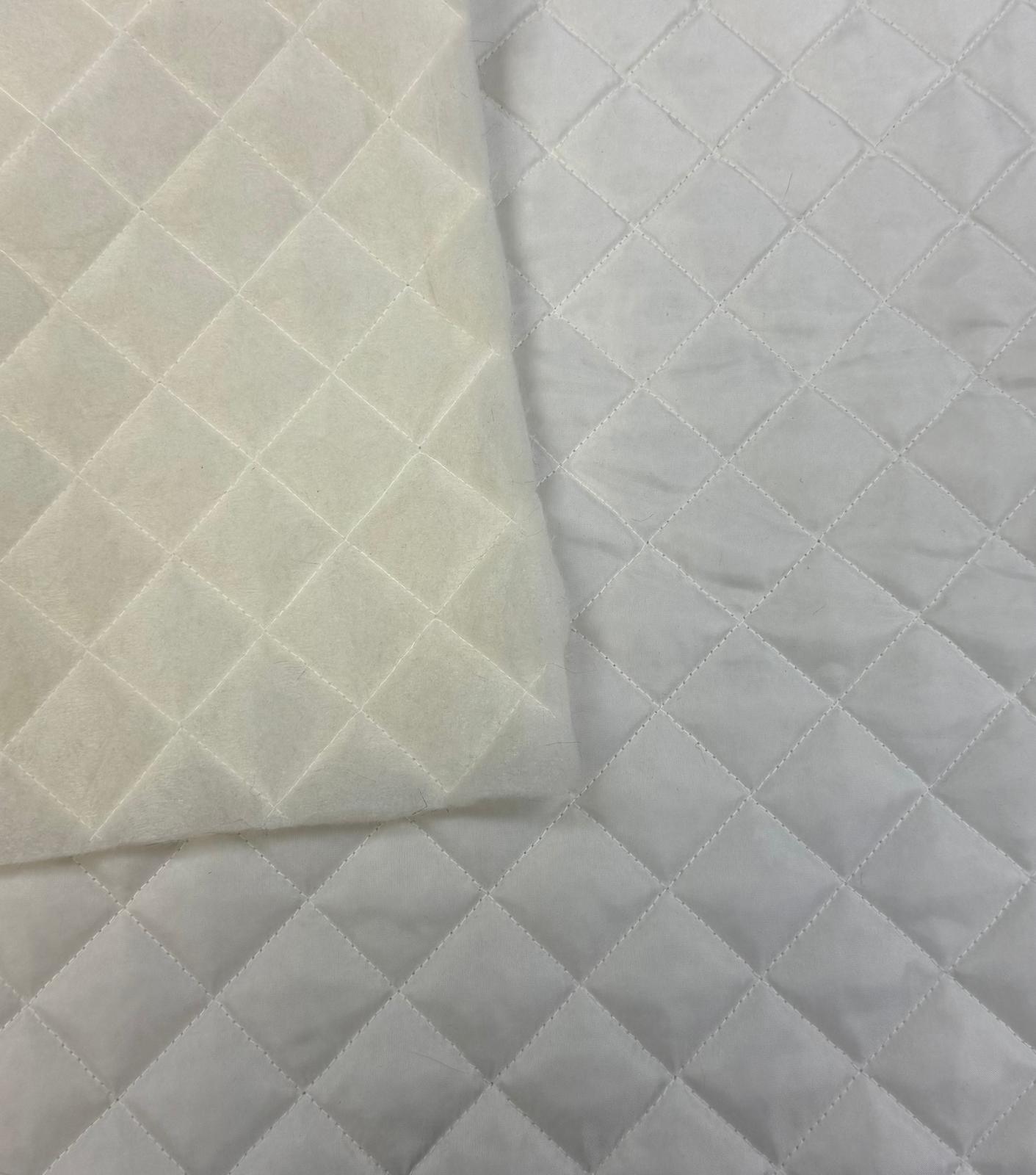 Quilted Polyester Batting Upholstery Fabric / Off-white / Sold By The Yard (Closeout)