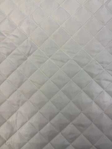 Quilted Polyester Batting Upholstery Fabric / Off-white / Sold By The Yard (Closeout)