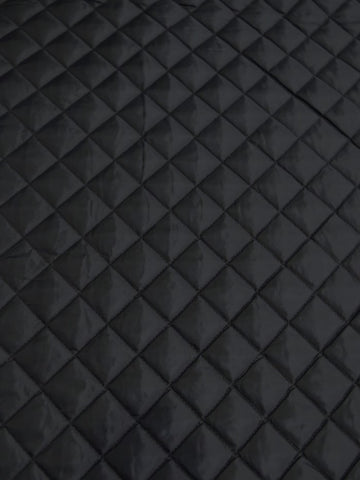 Quilted Polyester Batting Upholstery Fabric / Black / Sold By The Yard