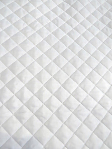 Quilted Polyester Batting Upholstery Fabric / White / Sold By The Yard (NEW LOT)