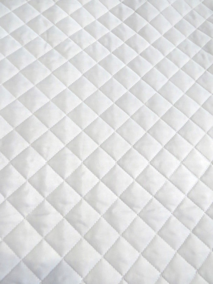 Quilted Polyester Batting Upholstery Fabric / White / Sold By The Yard