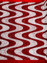 Wave Sequin Velvet Stretch Fabric / Sold by the Yard