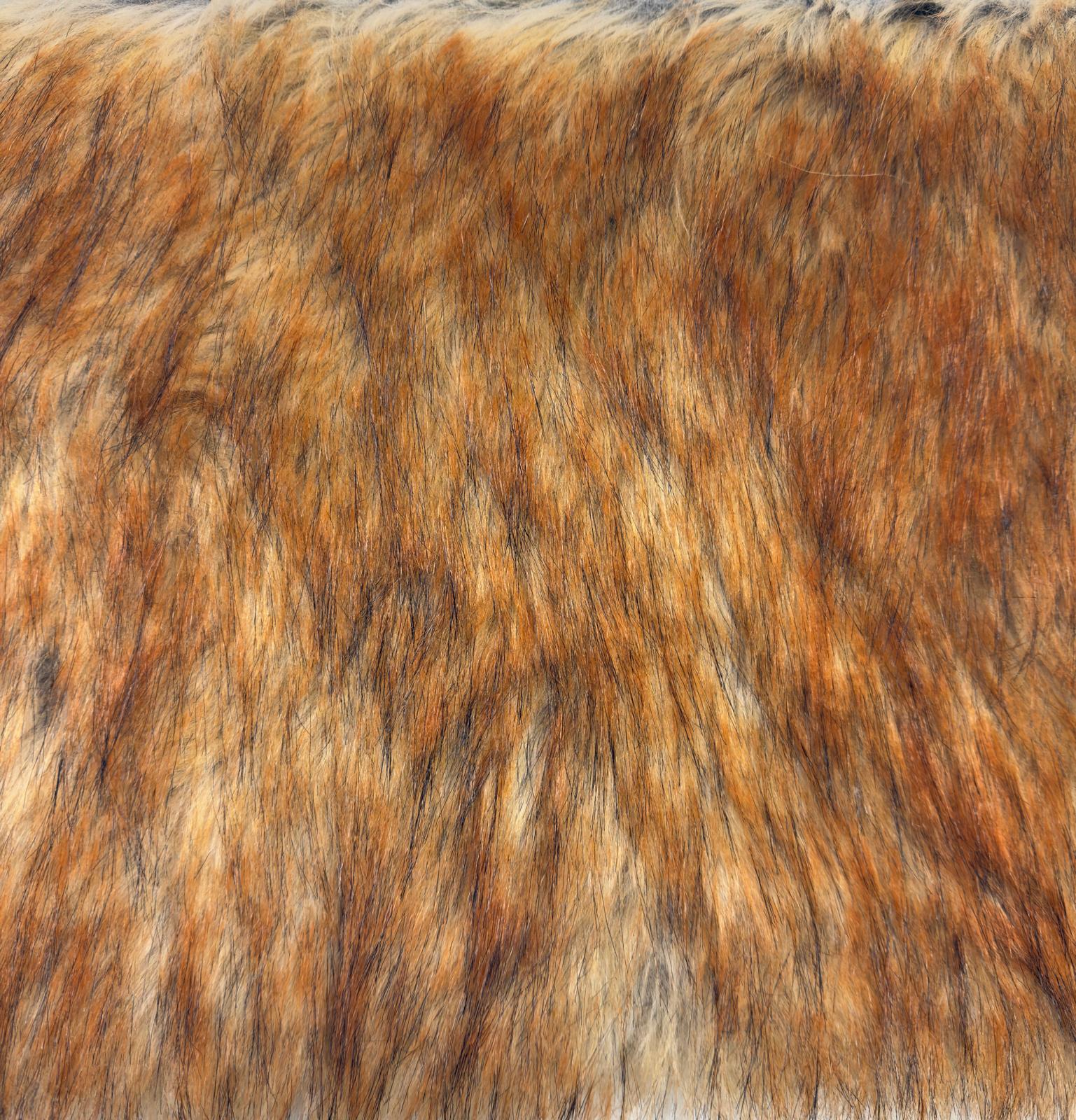 Red Wolf Animal Coat Costume Faux Fur Fabric / Sold By The Yard