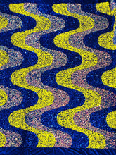 Wave Sequin Velvet Stretch Fabric / Sold by the Yard