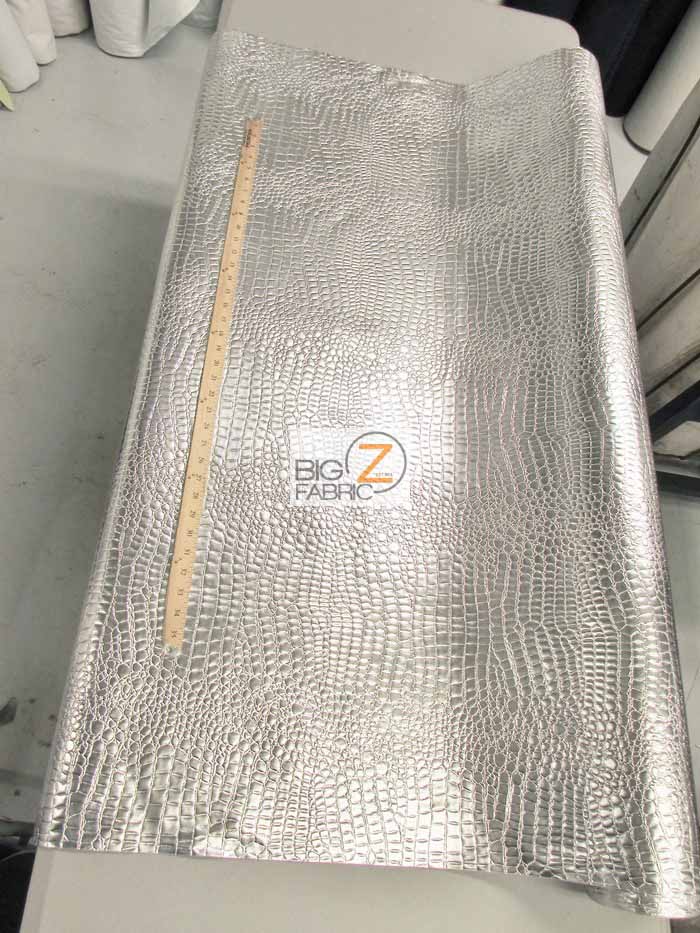 Vinyl Faux Fake Leather Pleather Embossed Shiny Alligator Fabric / Gold / By The Roll - 30 Yards