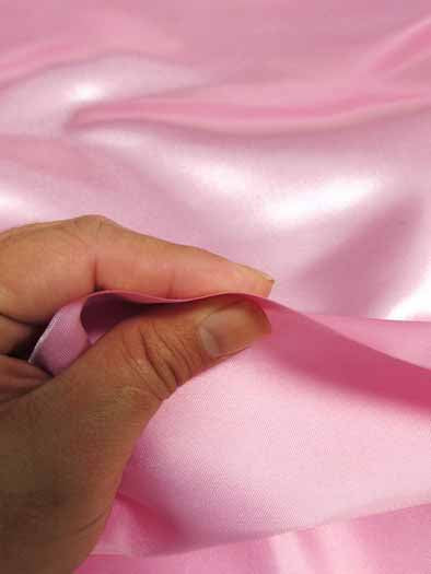 Solid Shiny Bridal Satin Fabric / Pink / Sold By The Yard (Second Quality Goods)