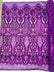Shell Damask Iridescent Sequin Stretch Mesh Fabric / Sold by the Yard