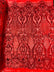 Shell Damask Iridescent Sequin Stretch Mesh Fabric / Sold by the Yard