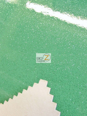 Vinyl Faux Fake Leather Sparkle Glitter Fabric / Lime / By The Roll - 25 Yards - 0