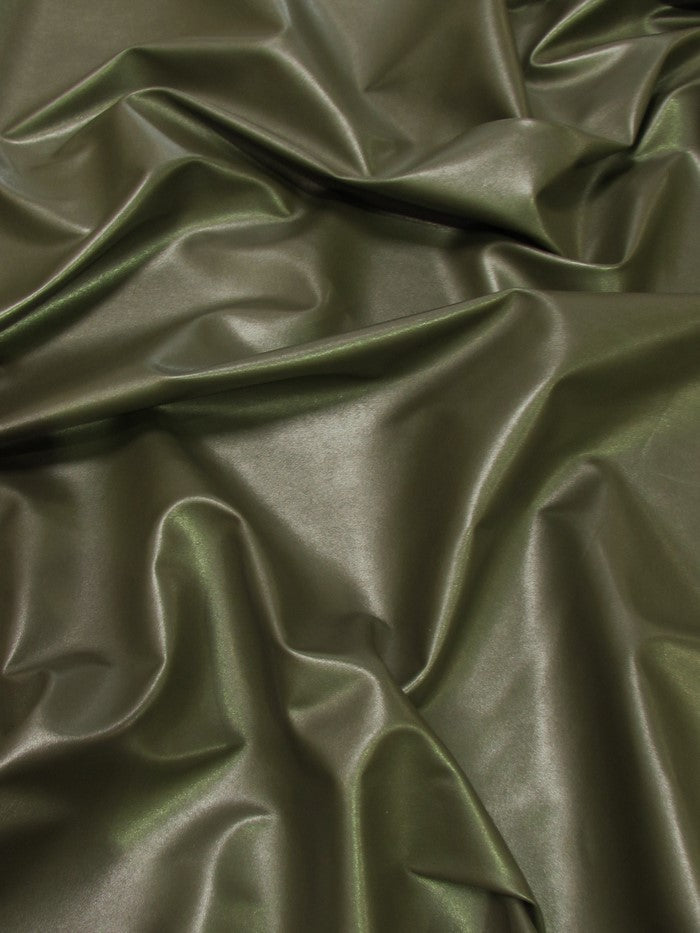Solid Two Way Stretch Spandex Costume Dance Vinyl Fabric / Olive / Sold By The Yard