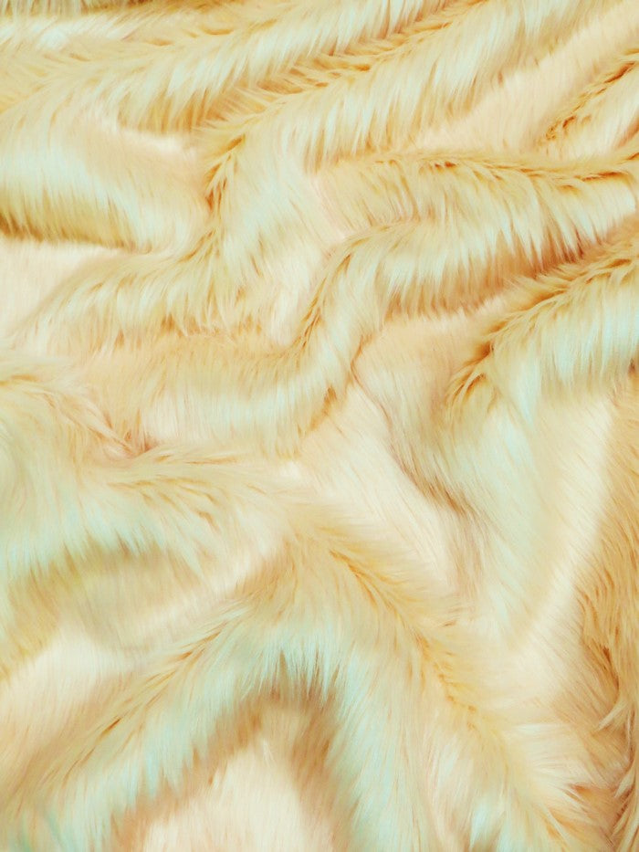 Electric Blue Solid Shaggy Long Pile Faux Fur Fabric / Sold by The Yard