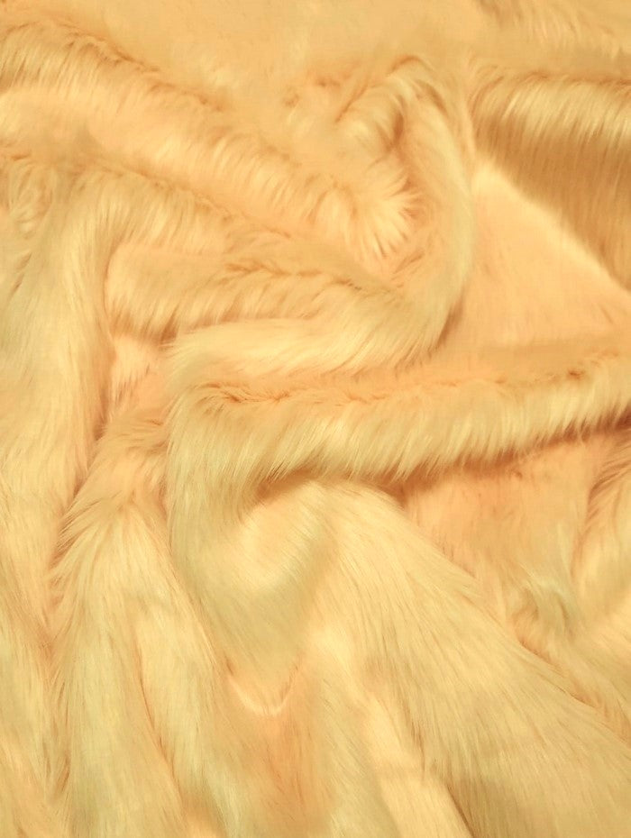 Sherbet Orange Solid Shaggy Long Pile Faux Fur Fabric / Sold By The Yard